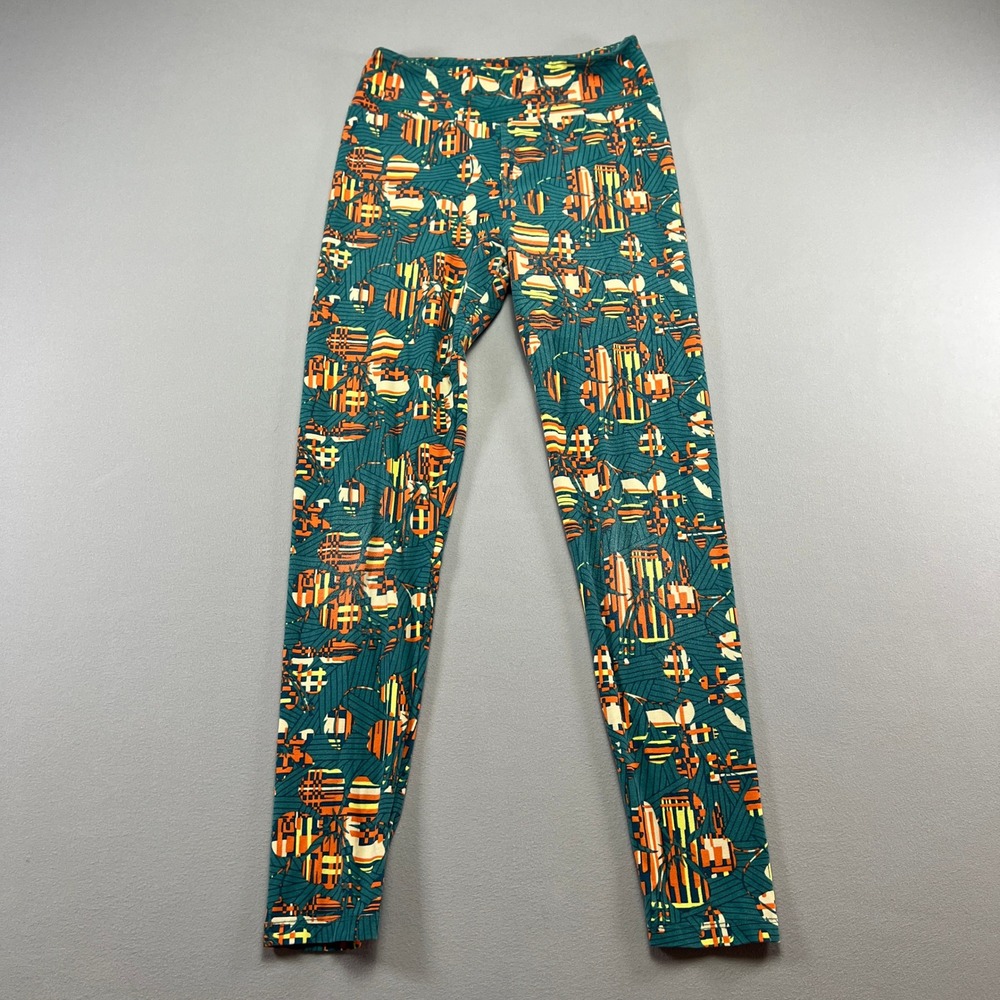 Lularoe Leggings Womens One Size Multicolor Abstract Floral High Waisted Workout